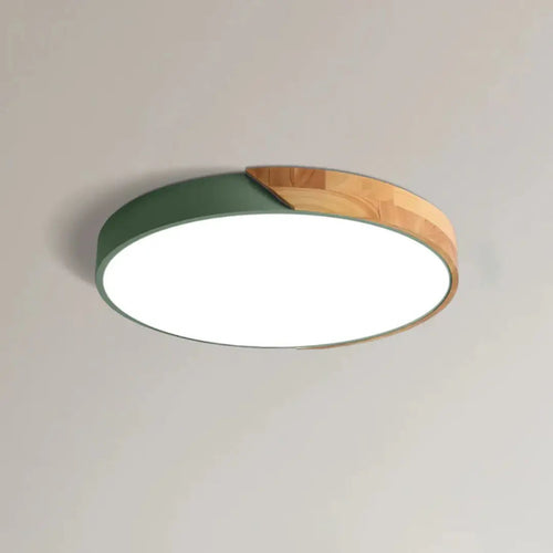 Wooden Ceiling Light – Flush Mount LED Fitting – Natural Wood Surface Light for Bedroom Living Room Hallway