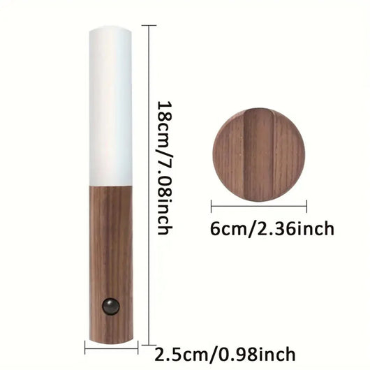 Motion Sensor Wall Light – Beech Finish Detail View – Tavellix