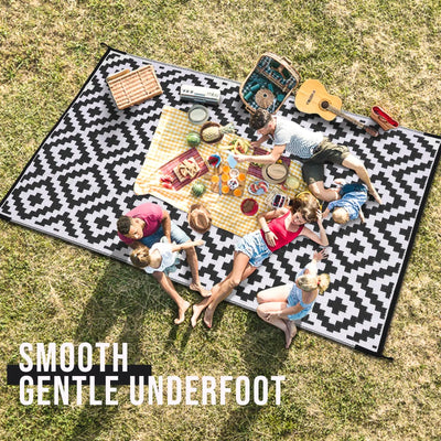 Outdoor Rug – Reversible Waterproof Patio Mat – Recycled Polypropylene – Easy Clean for Patio Garden Balcony