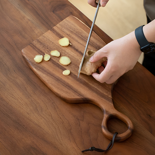 Walnut Chopping Board Set of 2 – Solid Wood Boards – Cutting & Cheese Serving Board for Kitchen Worktop Dining Table