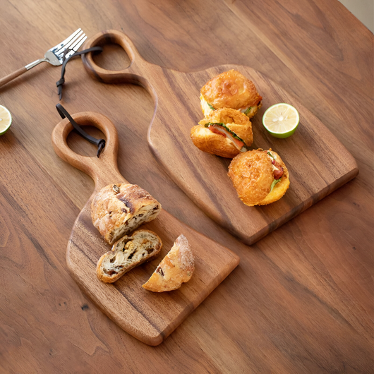 Walnut Chopping Board Set of 2 – Solid Wood Boards – Cutting & Cheese Serving Board for Kitchen Worktop Dining Table