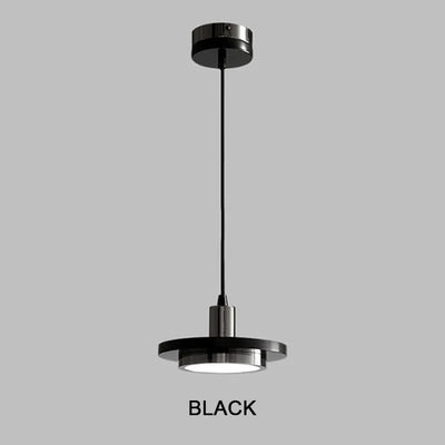 Marble Pendant Light – Round Disc with Integrated LED – Adjustable Hanging Ceiling Lamp for Dining Room Kitchen Bedroom