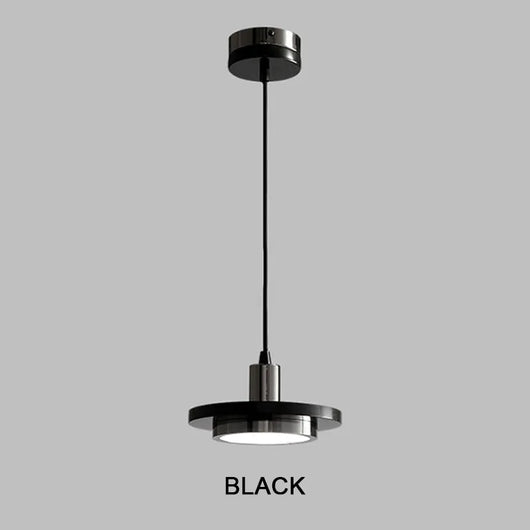 Marble Pendant Light – Round Disc with Integrated LED – Adjustable Hanging Ceiling Lamp for Dining Room Kitchen Bedroom