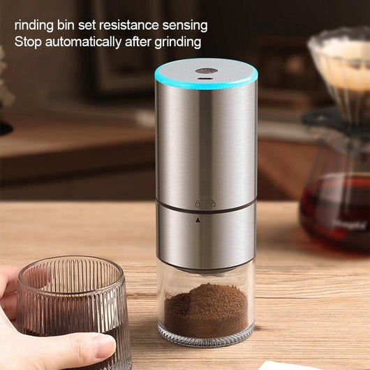 Electric Coffee Grinder – Cordless USB-C Rechargeable Burr Grinder – Portable Bean Mill for Kitchen Office Travel