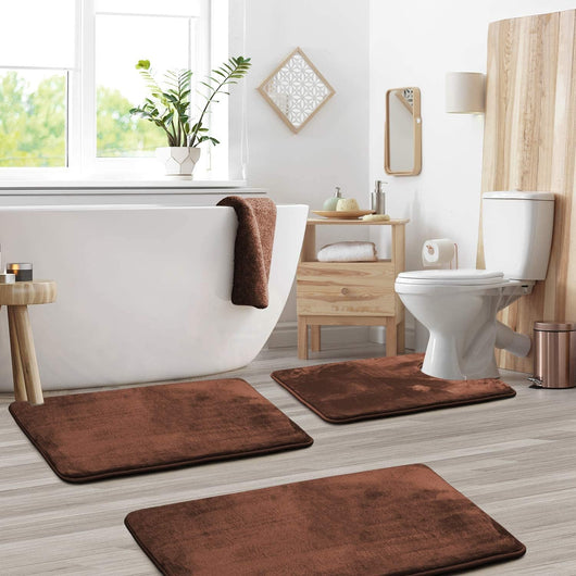 Bathroom Mat Set Brown – Bathroom Floor Styling – Tavellix