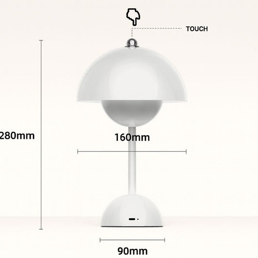Dome Table Lamp – Product Dimensions Infographic – Tavellix