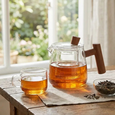 Borosilicate Glass Teapot – Both Finishes Side by Side – Tavellix