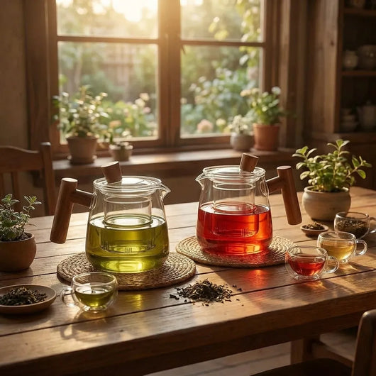 Borosilicate Glass Teapot – Breakfast Table Morning Scene – Tavellix