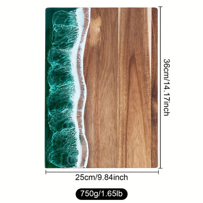 Acacia Wood Resin Board – Food-Safe Surface Kitchen Setting – Tavellix
