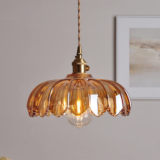 Glass Pendant Light – Green Coloured Shade – Tavellix