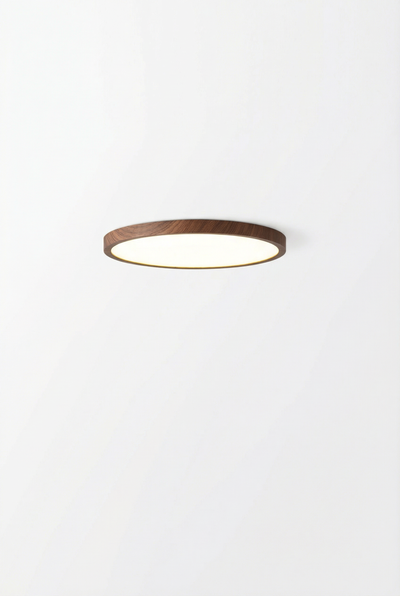 Vintage Walnut Round LED Ceiling Light