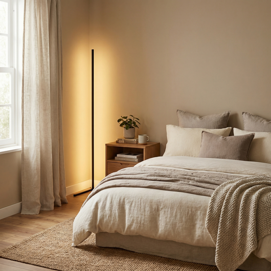 Nordic Ambient Floor Lamp with Tri-Color LED and Remote Dimming
