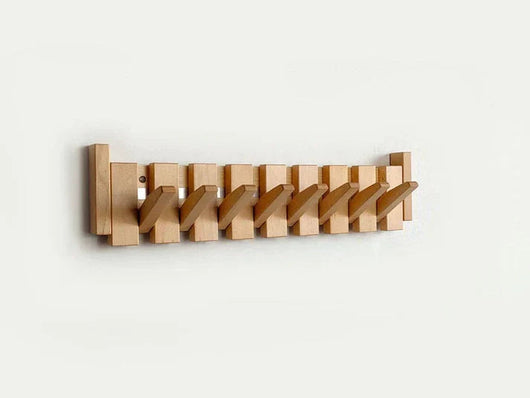 Wall-Mounted Coat Rack – Piano Key Design – Solid Wood – Minimalist Hallway Hook for Hallway Bedroom Living Room
