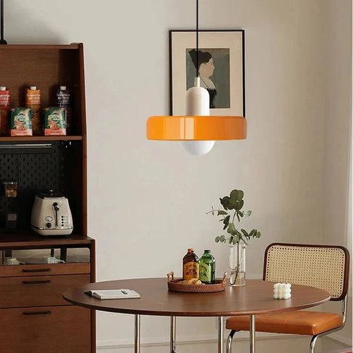 Glass Pendant Light – Adjustable Cord Hanging Ceiling Lamp – Modern Minimalist Design for Dining Room
