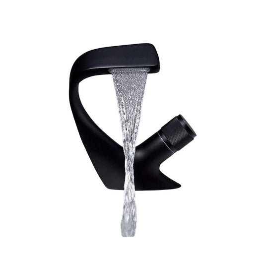 Waterfall Basin Tap – Single Handle Solid Brass Mixer Tap – Ceramic Disc Design for Bathroom Ensuite Guest WC