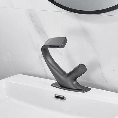 Waterfall Basin Tap – Single Handle Solid Brass Mixer Tap – Ceramic Disc Design for Bathroom Ensuite Guest WC