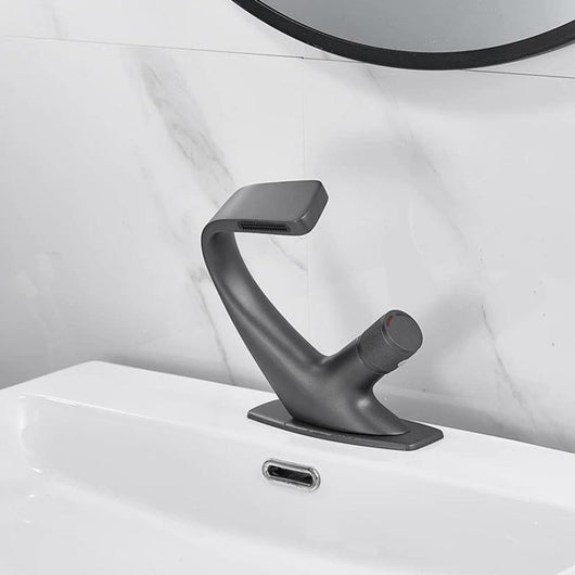 Waterfall Basin Tap – Single Handle Solid Brass Mixer Tap – Ceramic Disc Design for Bathroom Ensuite Guest WC
