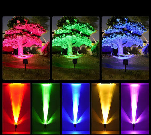 Solar Garden Spotlight – RGB Colour Mode Garden Setting – Tavellix